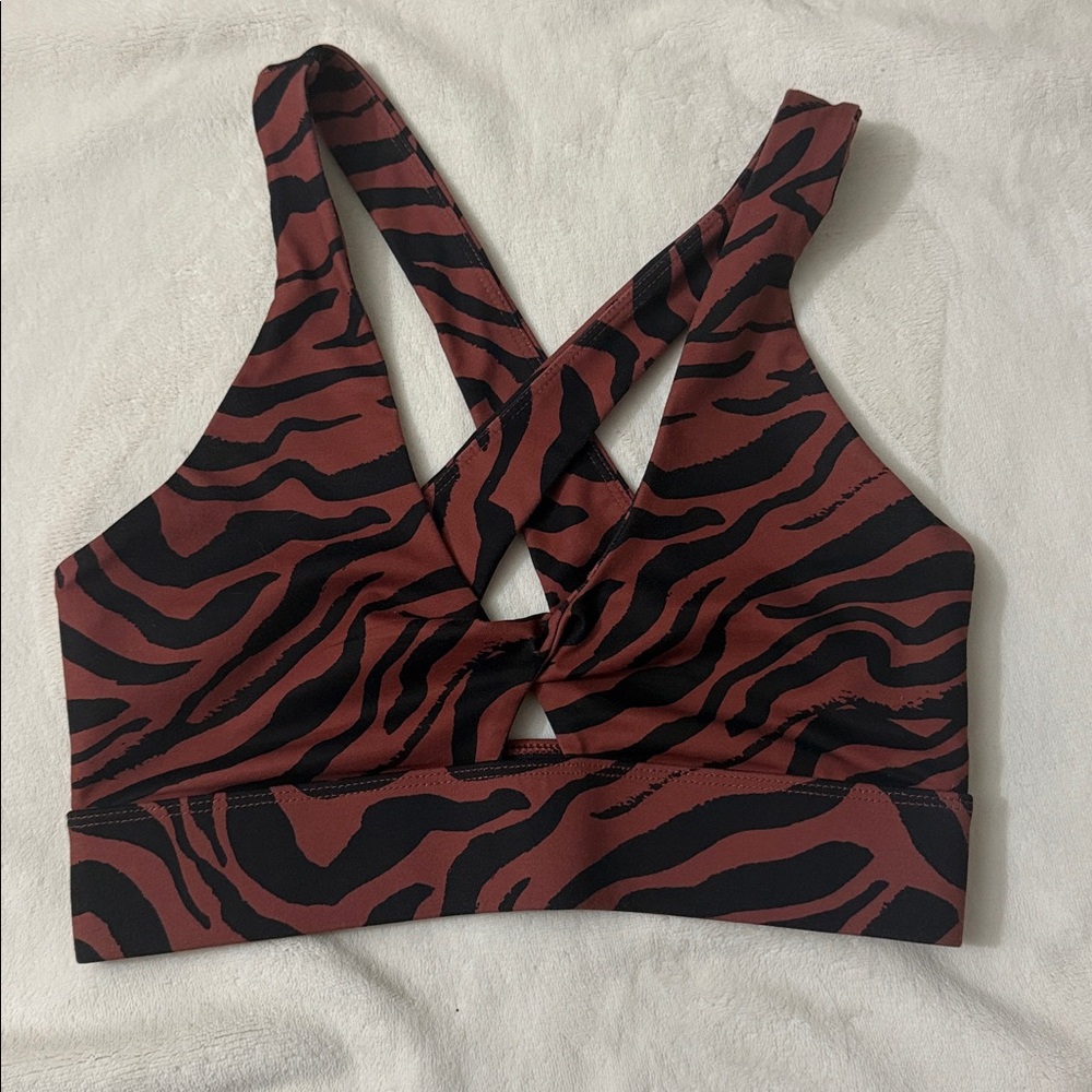 Fabletics Red and Black Sports Bra